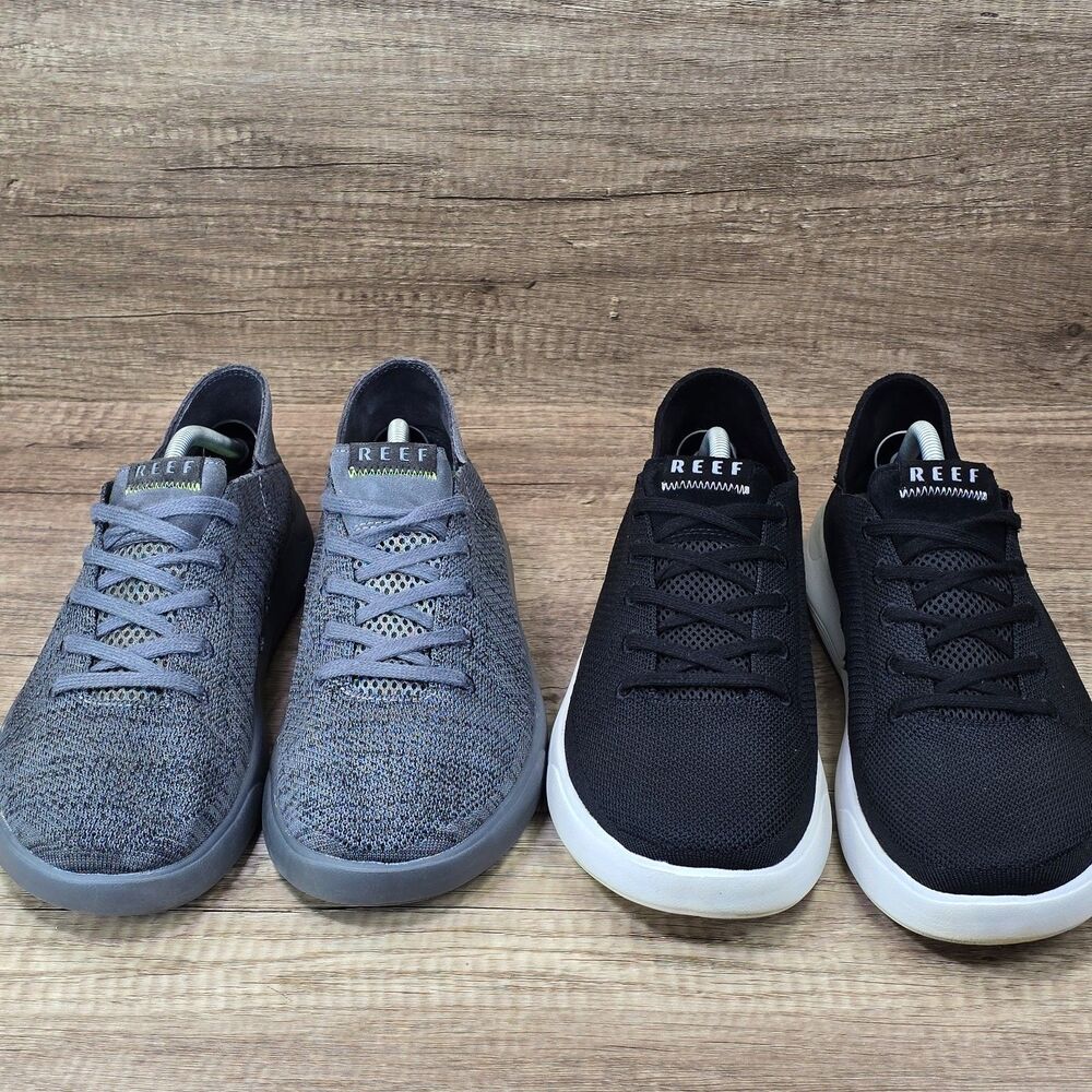 Reef Swellsole Neptune Men's Size 12 Black Gray Comfort Shoes Two Pair Lot